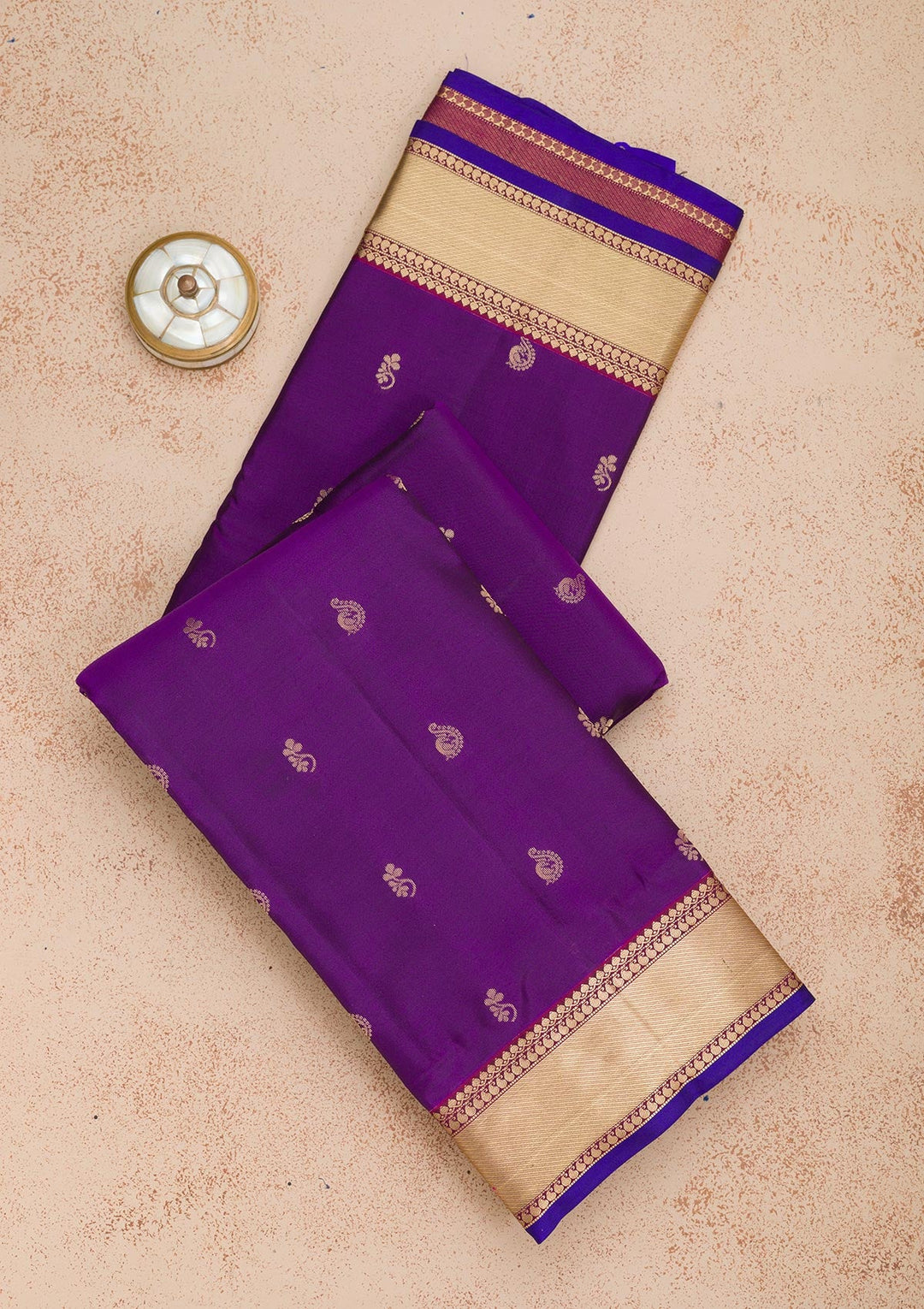 Purple Zariwork Pure Silk Saree-Koskii