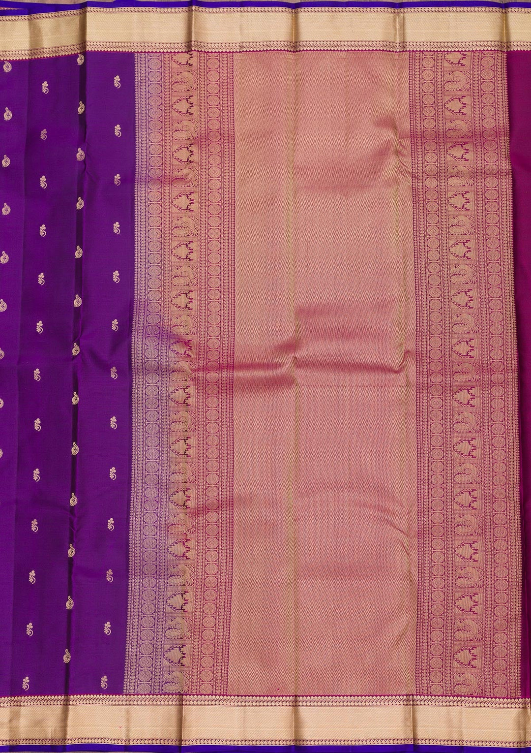 Purple Zariwork Pure Silk Saree-Koskii