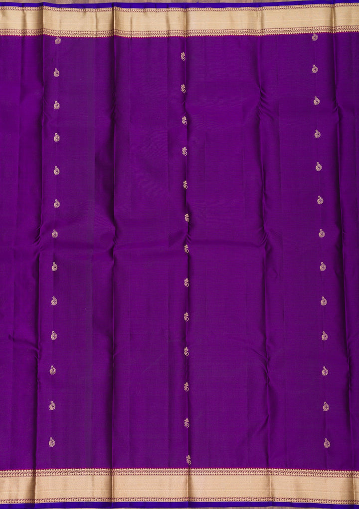 Purple Zariwork Pure Silk Saree-Koskii