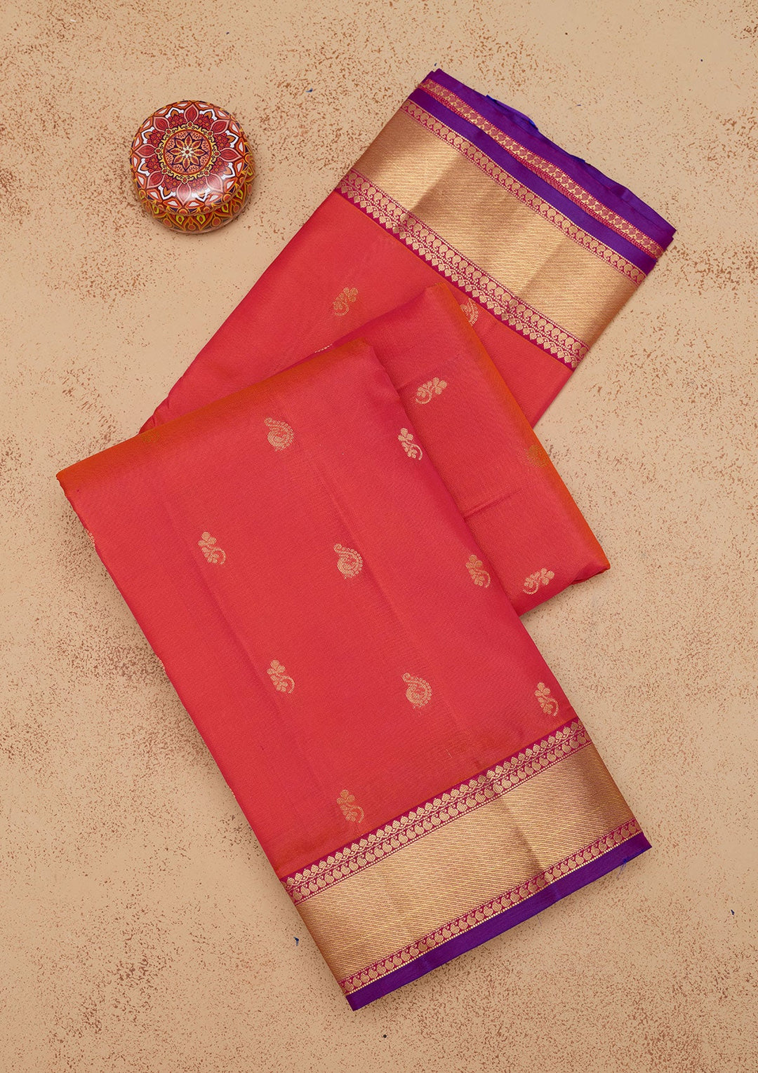 Red Zariwork Pure Silk Saree-Koskii