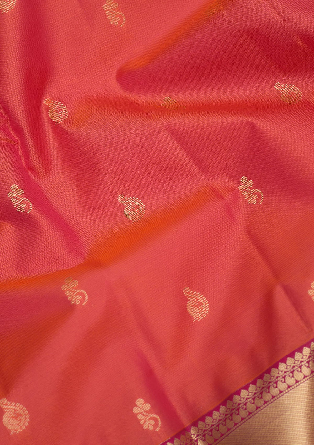 Red Zariwork Pure Silk Saree-Koskii