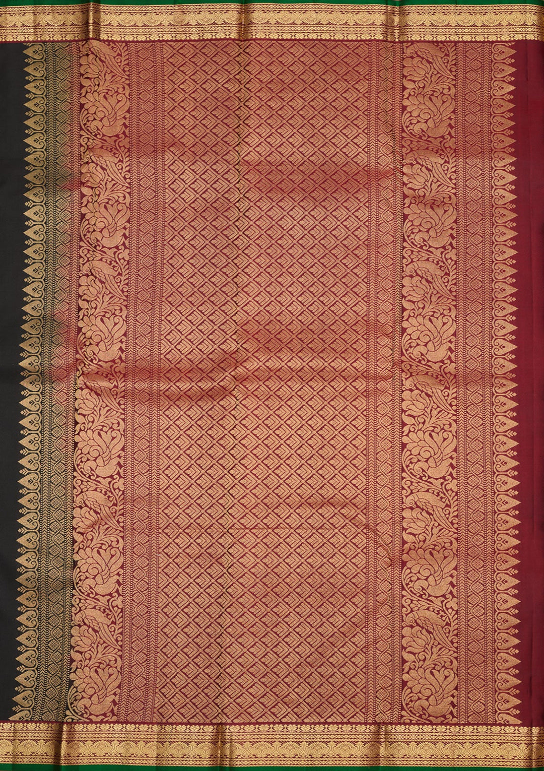Black Zariwork Pure Silk Saree-Koskii