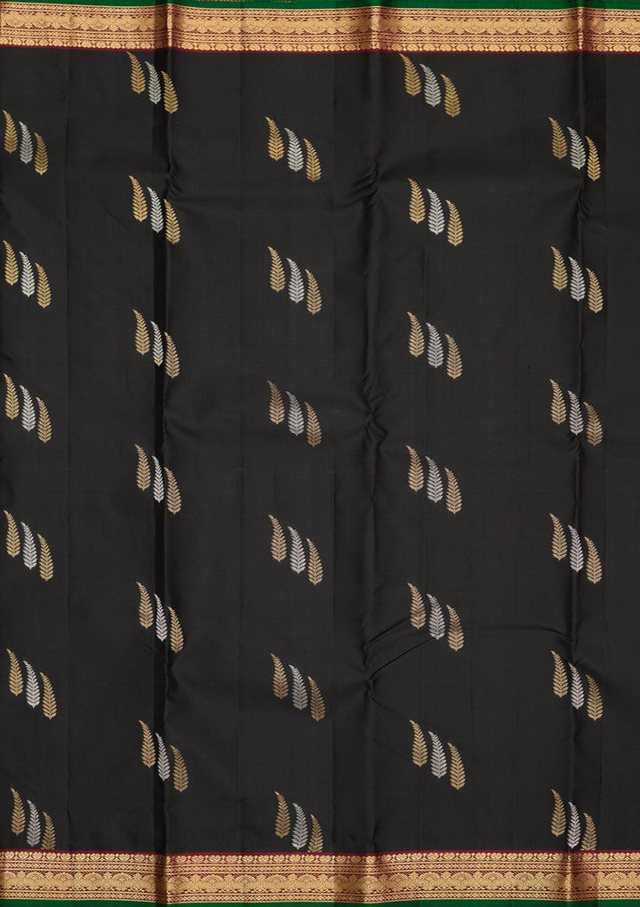 Black Zariwork Pure Silk Saree-Koskii