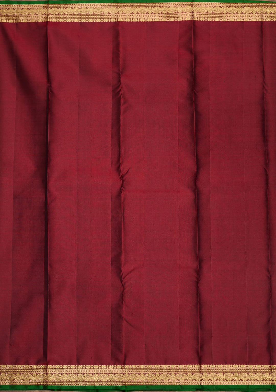 Bottle Green Zariwork Pure Silk Saree-Koskii