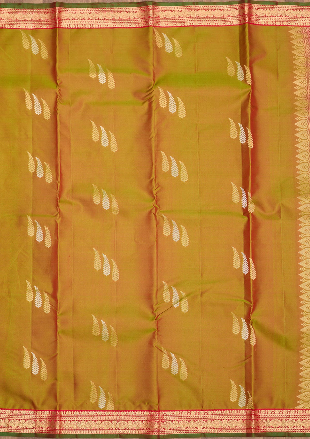 Mehendi Zariwork Pure Silk Saree-Koskii