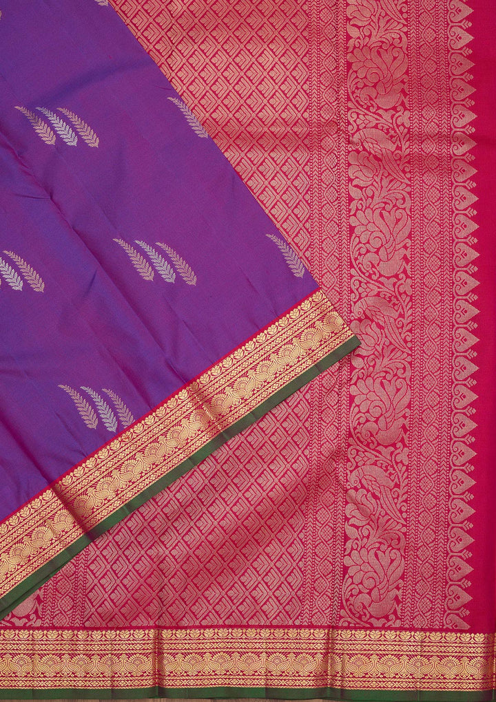 Purple Zariwork Pure Silk Saree-Koskii