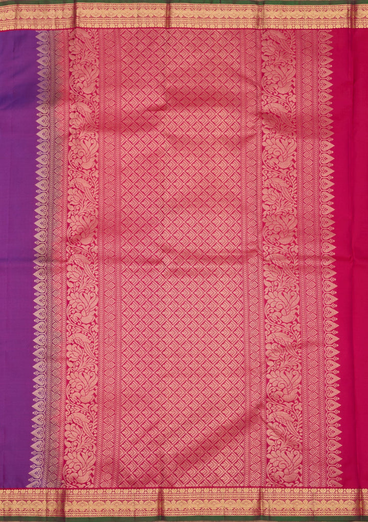 Purple Zariwork Pure Silk Saree-Koskii