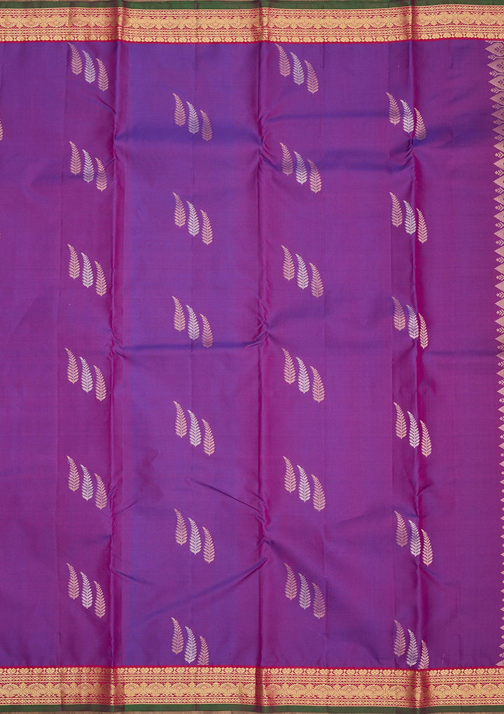 Purple Zariwork Pure Silk Saree-Koskii
