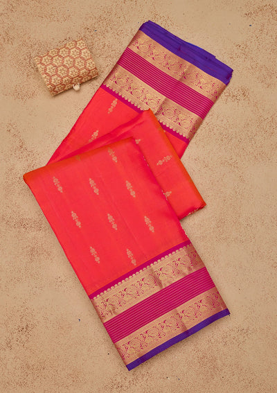 Red Zariwork Pure Silk Saree-Koskii