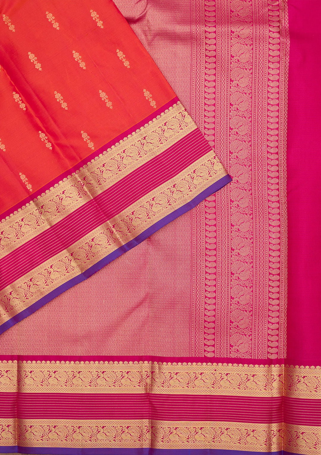 Red Zariwork Pure Silk Saree-Koskii