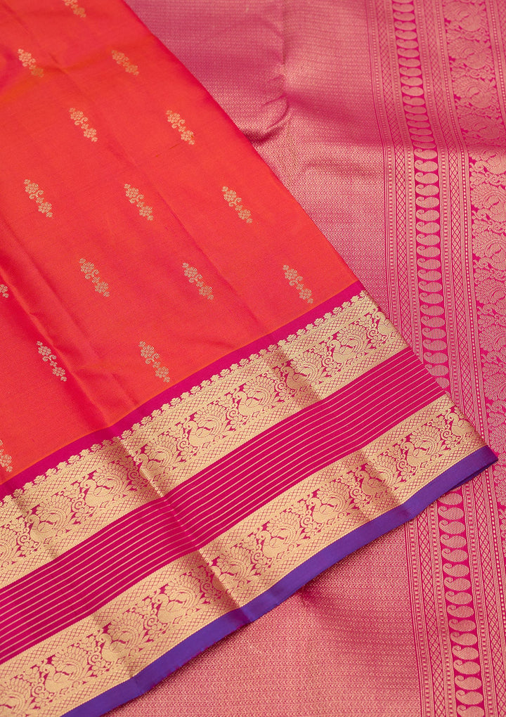 Red Zariwork Pure Silk Saree-Koskii