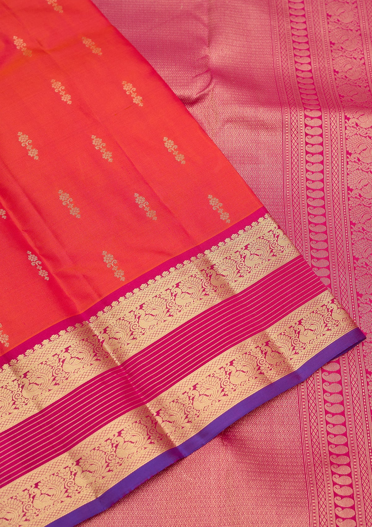 Red Zariwork Pure Silk Saree-Koskii