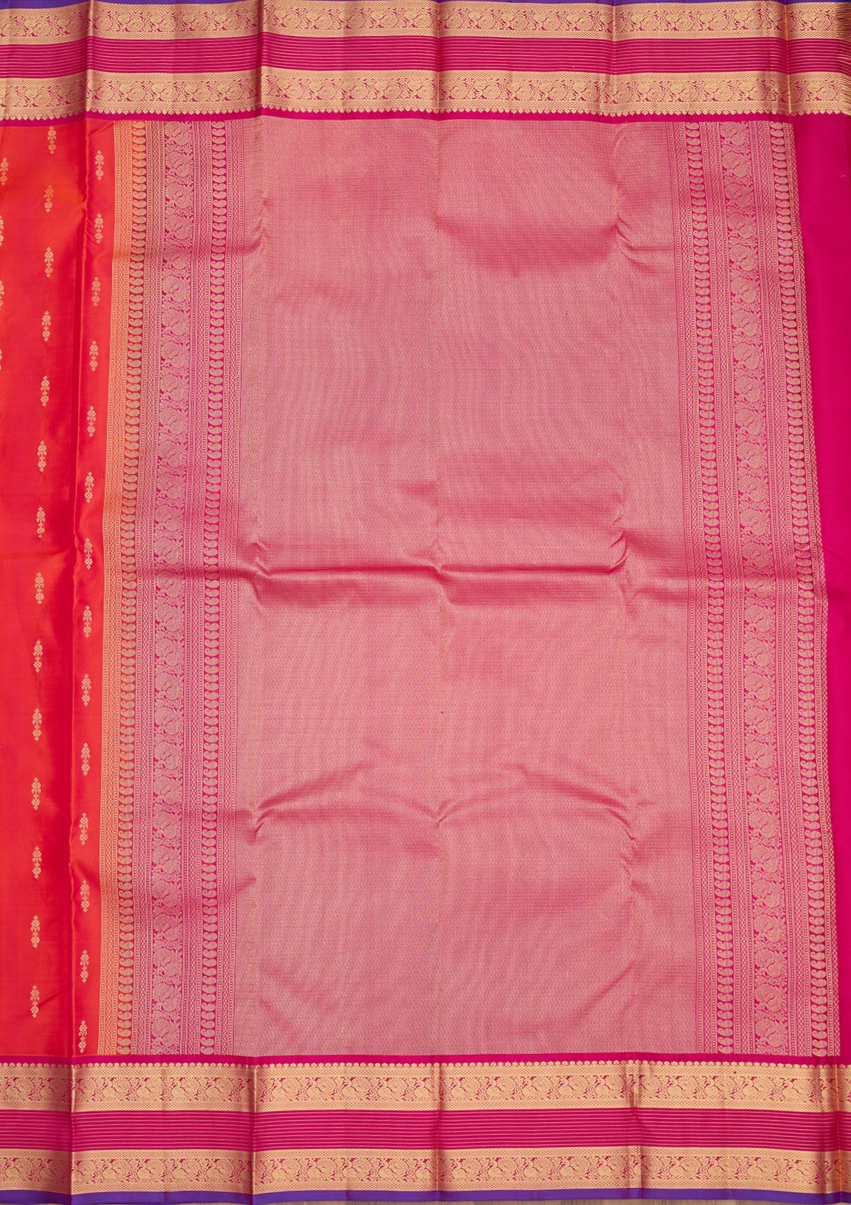 Red Zariwork Pure Silk Saree-Koskii