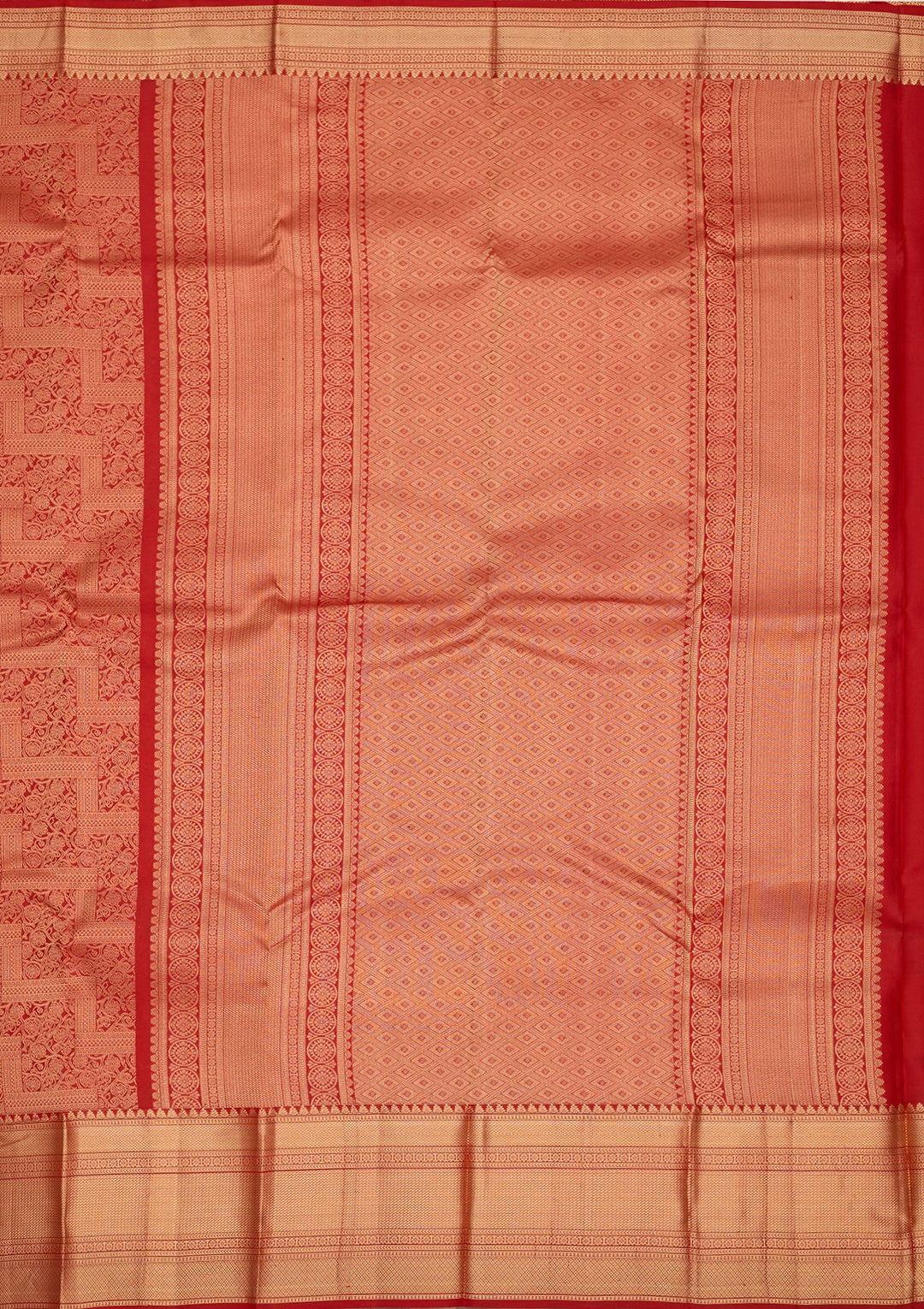 Red Zariwork Pure Silk Saree-Koskii