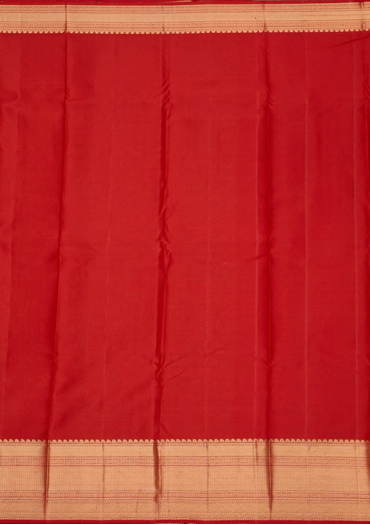 Red Zariwork Pure Silk Saree-Koskii