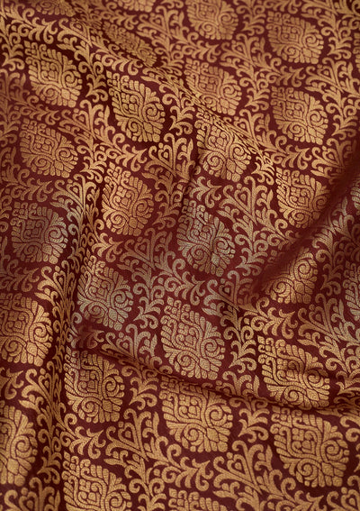 Maroon Zariwork Pure Silk Saree-Koskii
