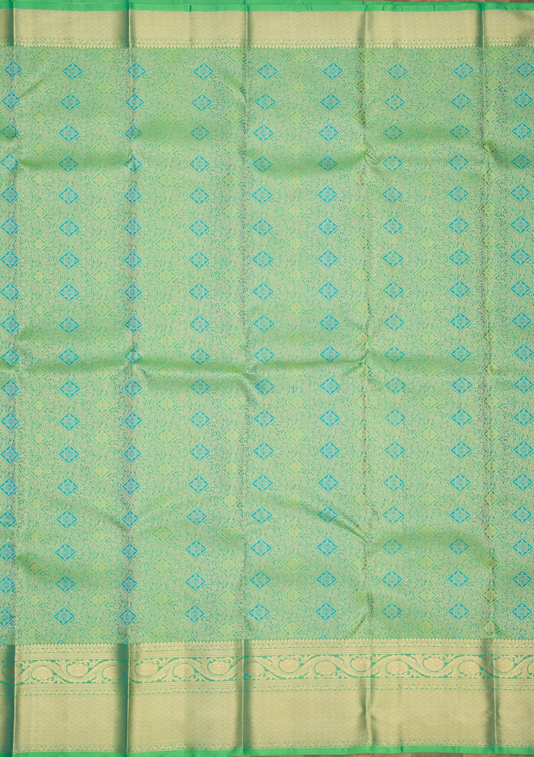Green Zariwork Pure Silk Saree-Koskii