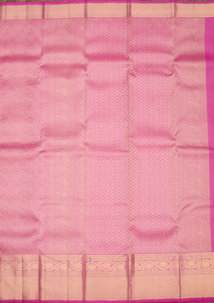 Mauve Zariwork Pure Silk Saree-Koskii