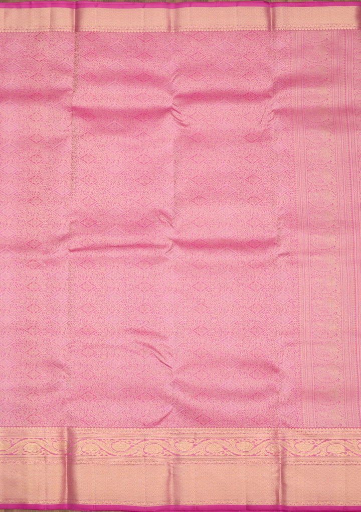 Mauve Zariwork Pure Silk Saree-Koskii