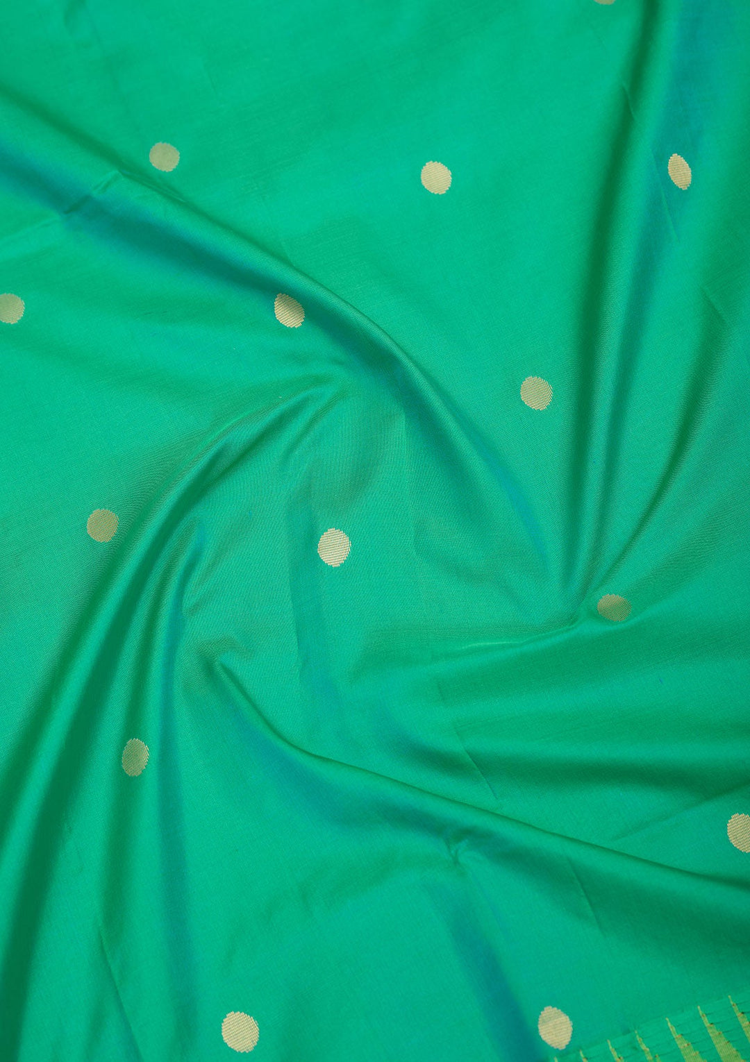 Peacock Green Zariwork Pure Silk Saree-Koskii