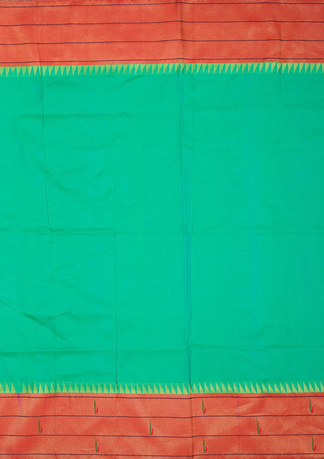 Peacock Green Zariwork Pure Silk Saree-Koskii