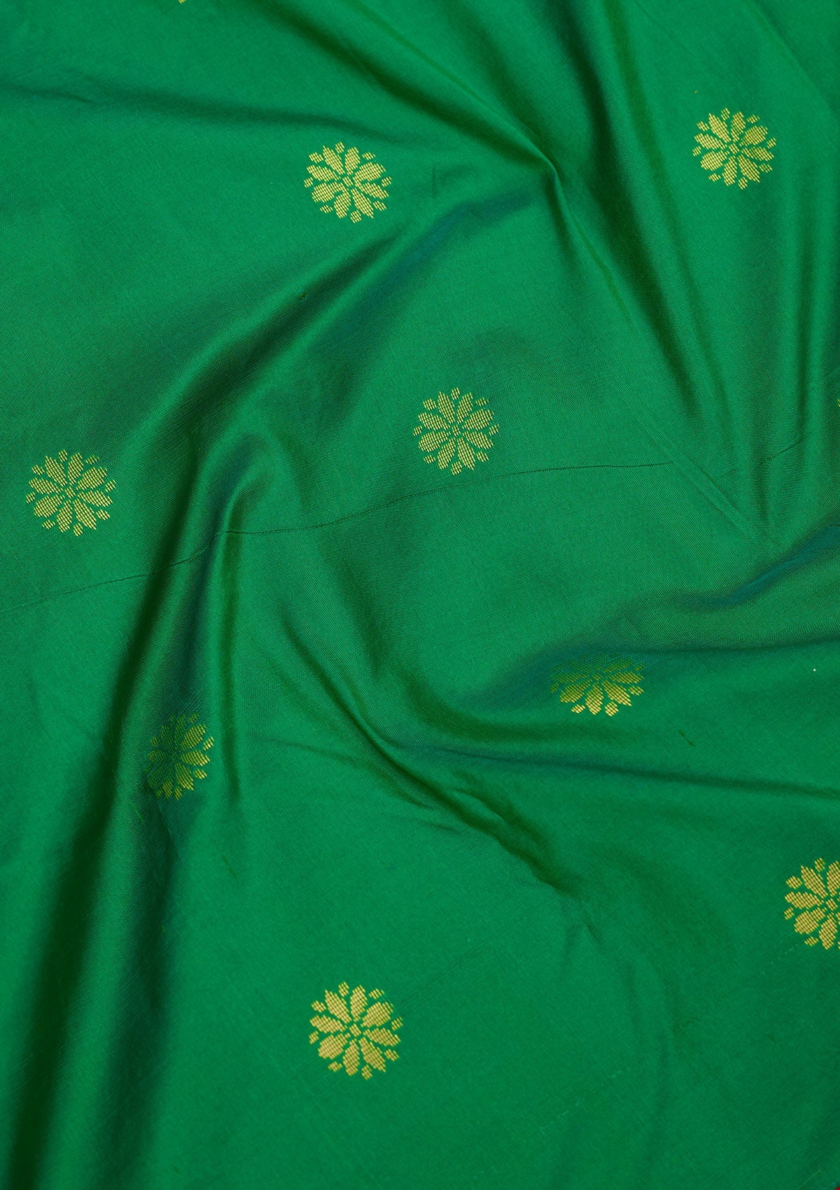 Bottle Green Zariwork Pure Silk Saree-Koskii