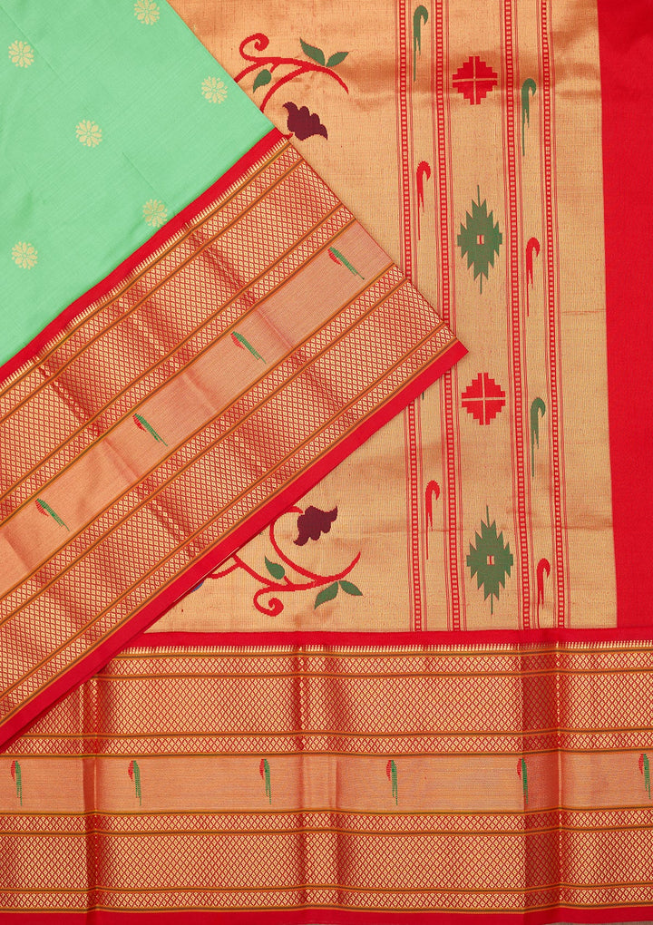 Green Zariwork Pure Silk Saree-Koskii