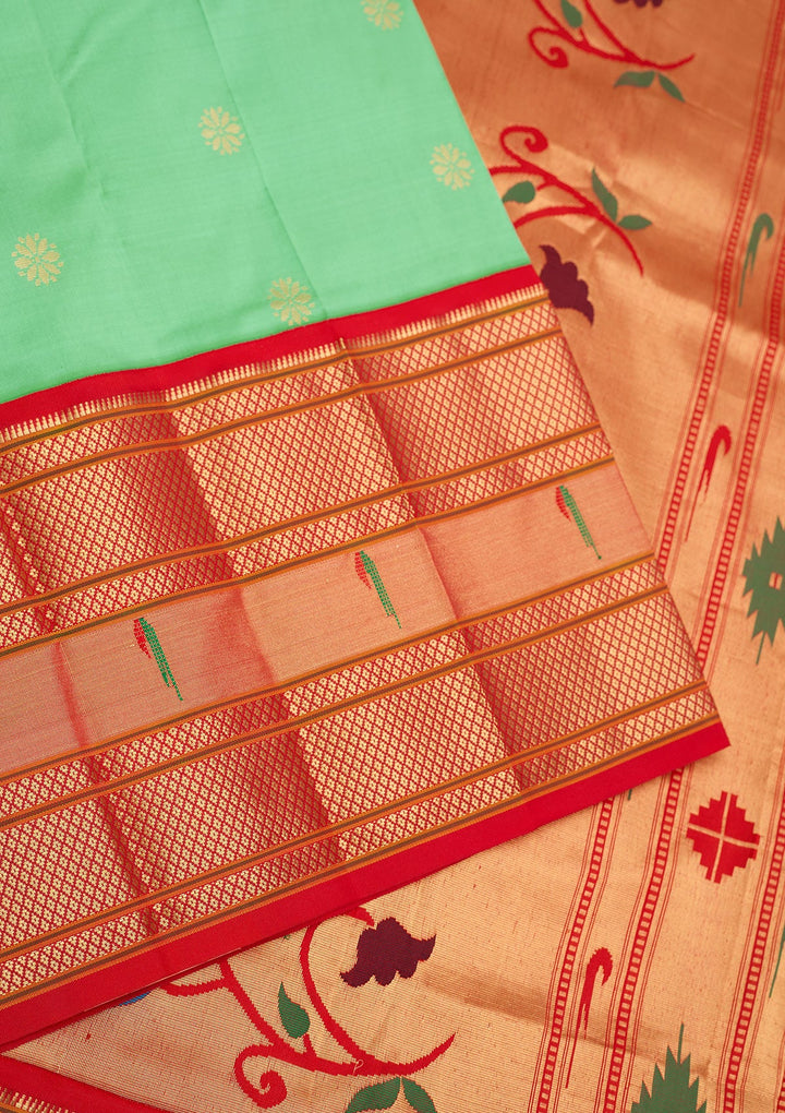 Green Zariwork Pure Silk Saree-Koskii