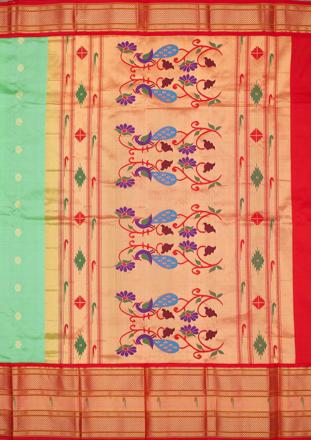 Green Zariwork Pure Silk Saree-Koskii