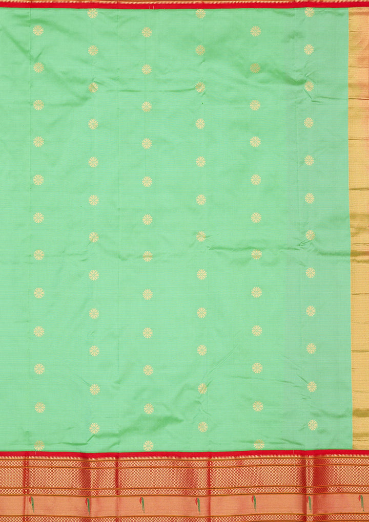 Green Zariwork Pure Silk Saree-Koskii