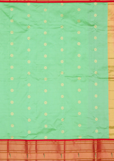 Green Zariwork Pure Silk Saree-Koskii