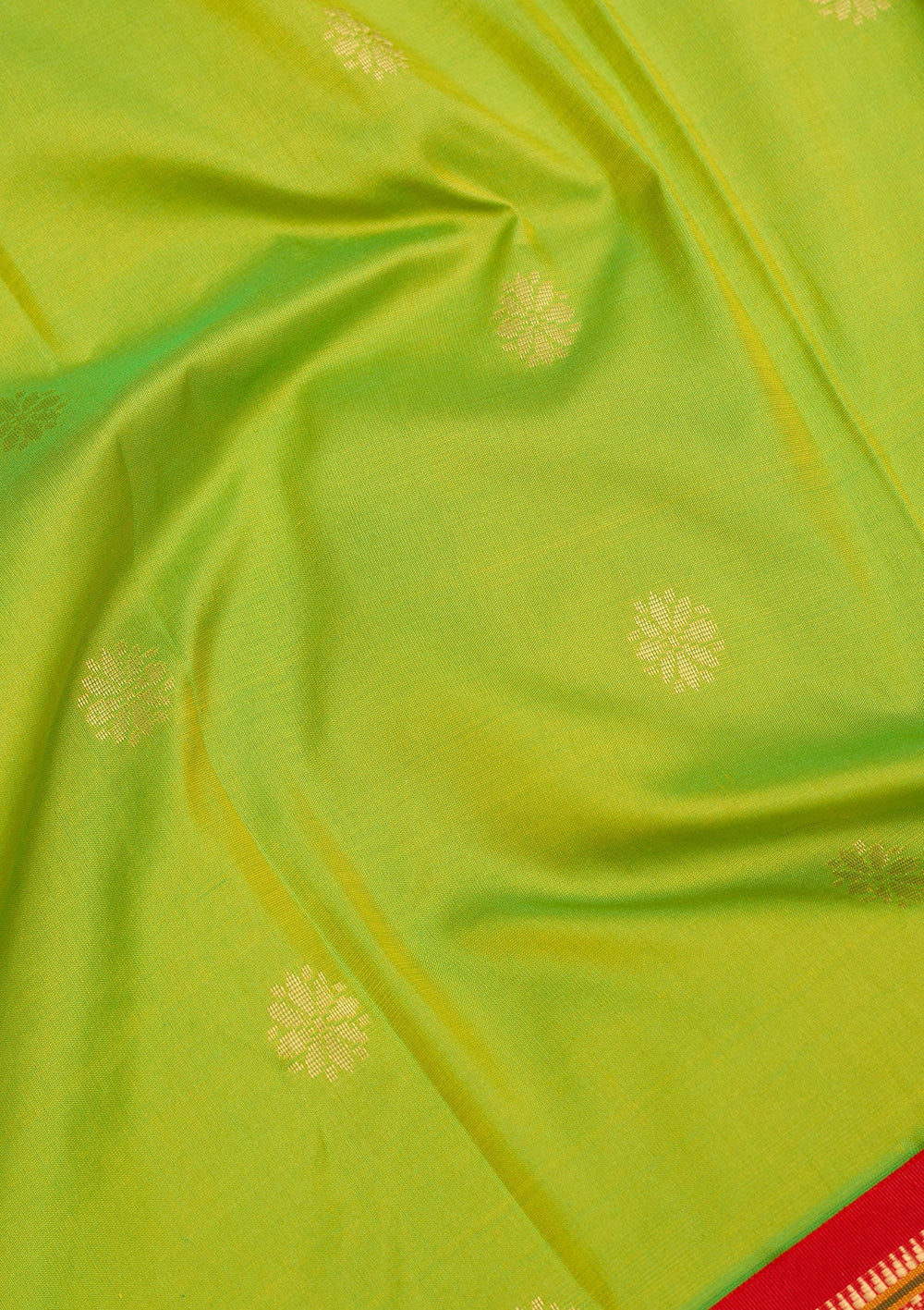 Parrot Green Zariwork Pure Silk Saree-Koskii