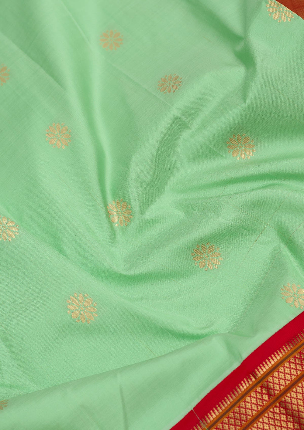 Sea Green Zariwork Pure Silk Saree-Koskii