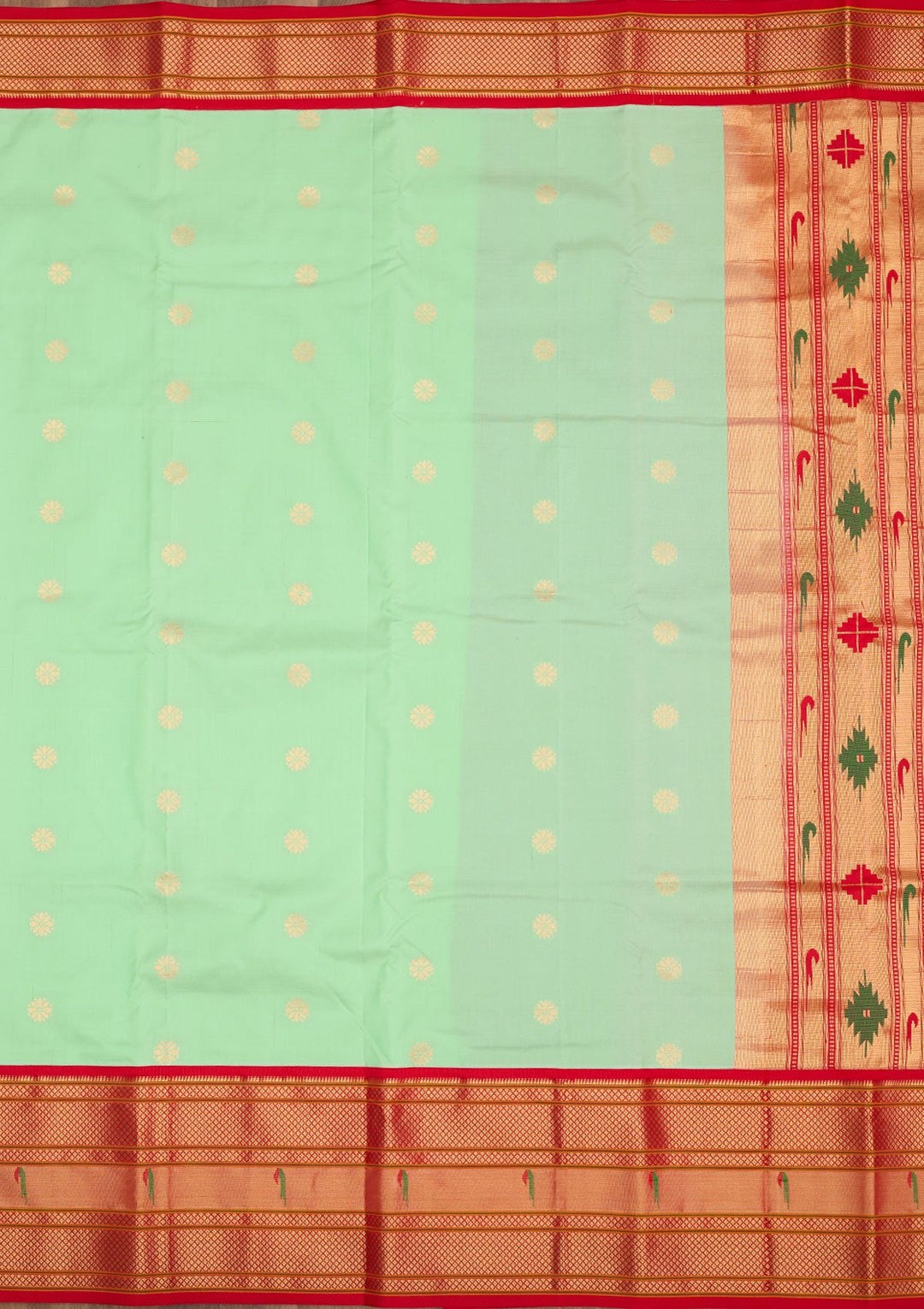 Sea Green Zariwork Pure Silk Saree-Koskii