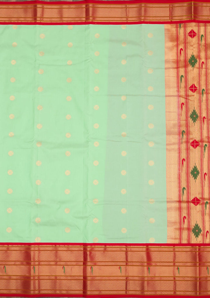 Sea Green Zariwork Pure Silk Saree-Koskii