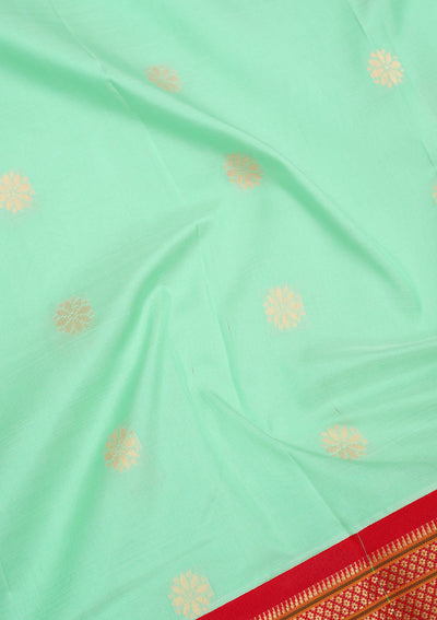 Sea Green Zariwork Pure Silk Saree-Koskii