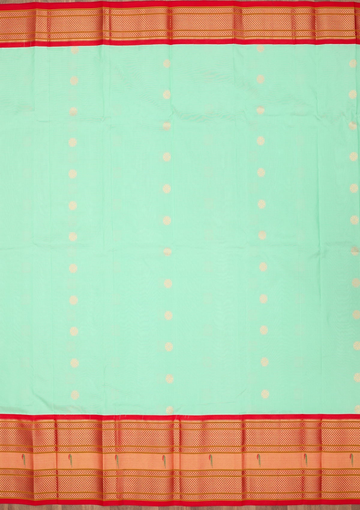 Sea Green Zariwork Pure Silk Saree-Koskii