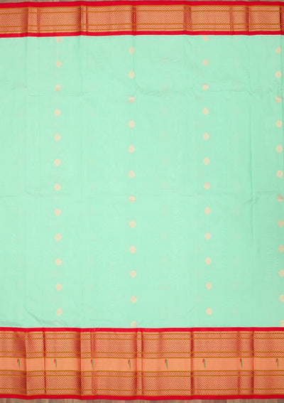 Sea Green Zariwork Pure Silk Saree-Koskii