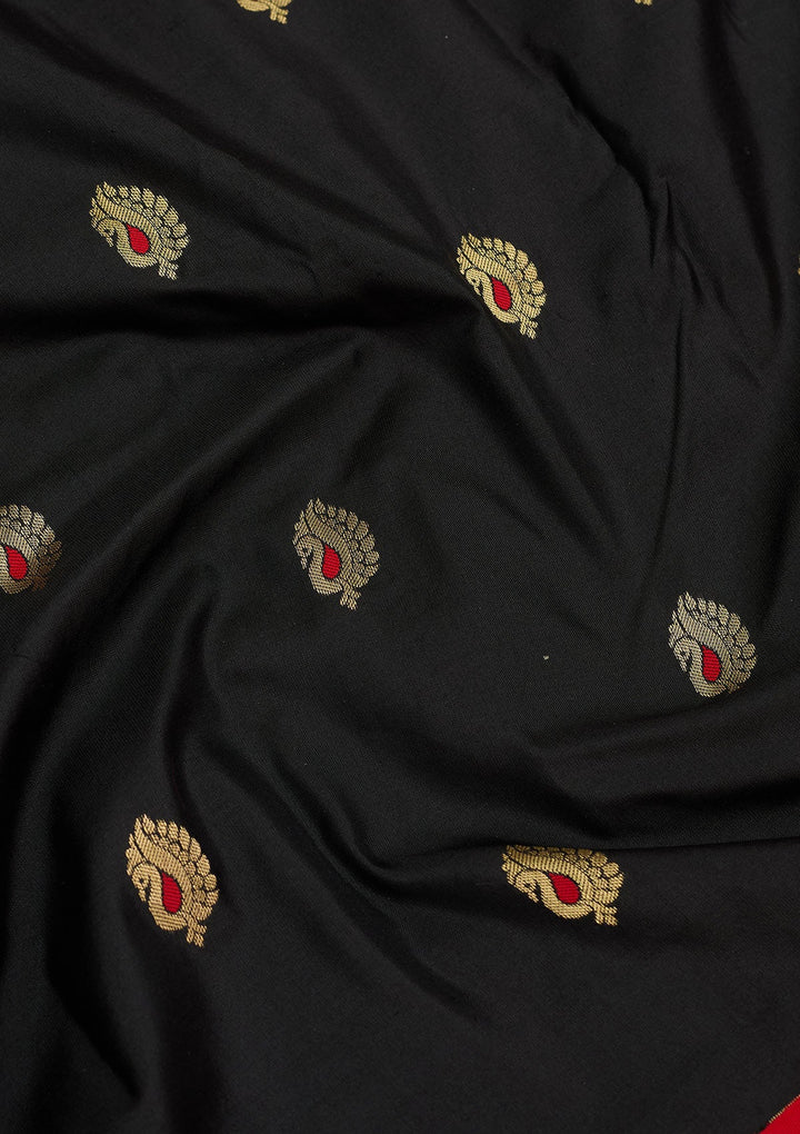 Black Zariwork Pure Silk Saree-Koskii