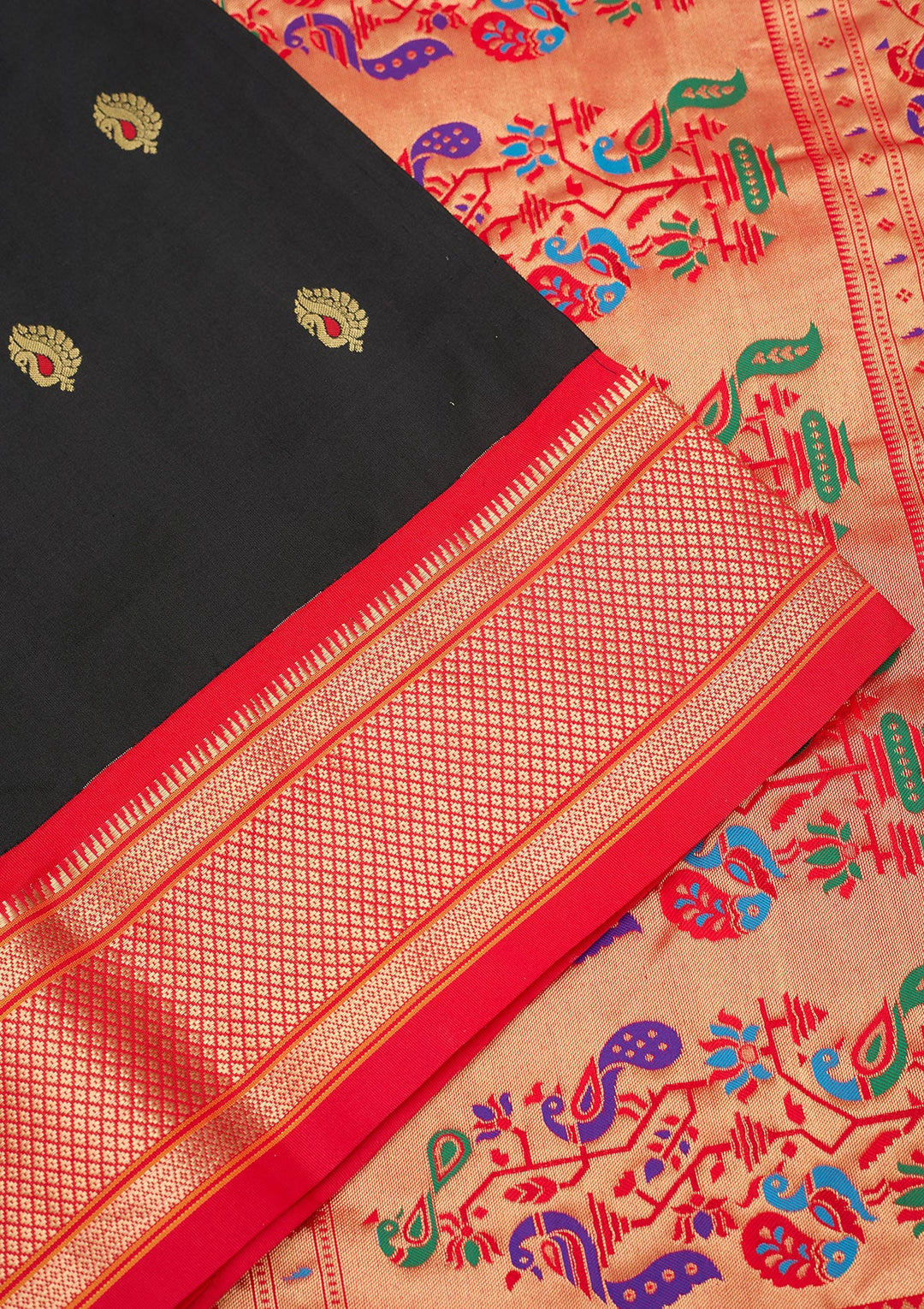 Black Zariwork Pure Silk Saree-Koskii