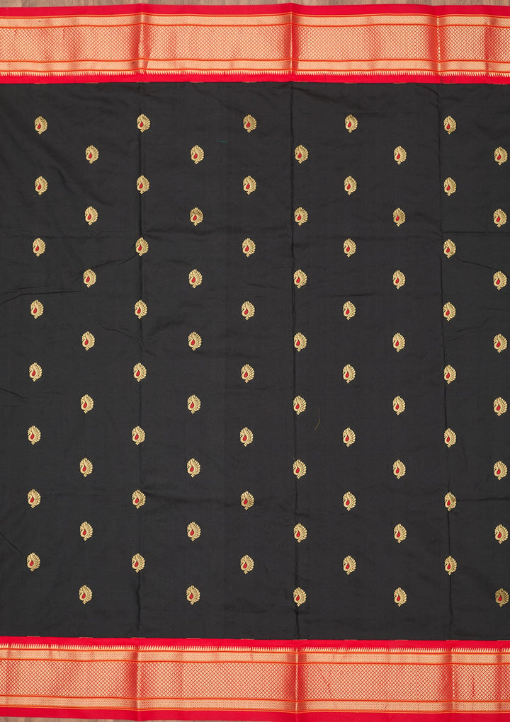 Black Zariwork Pure Silk Saree-Koskii