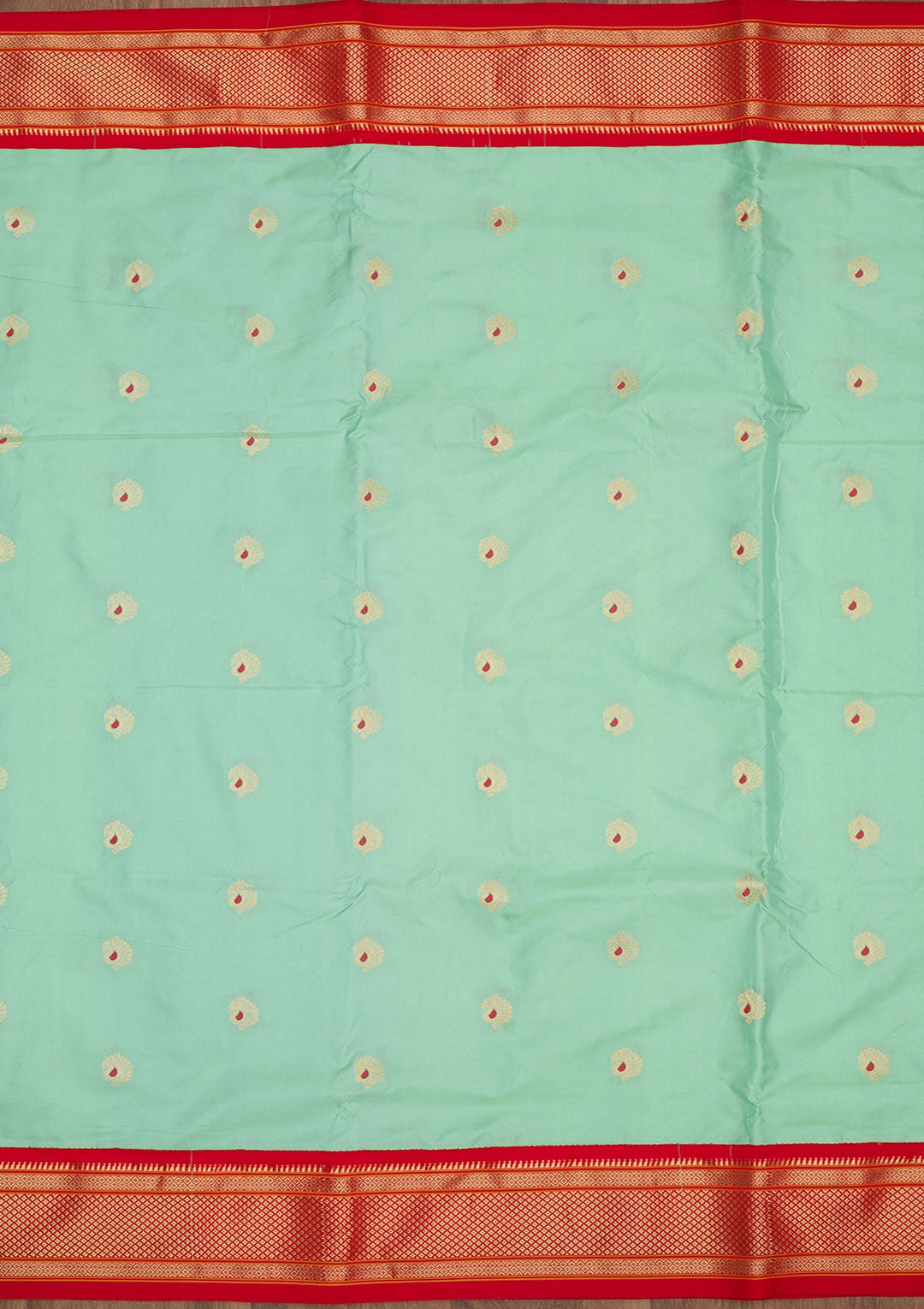 Sea Green Zariwork Pure Silk Saree-Koskii