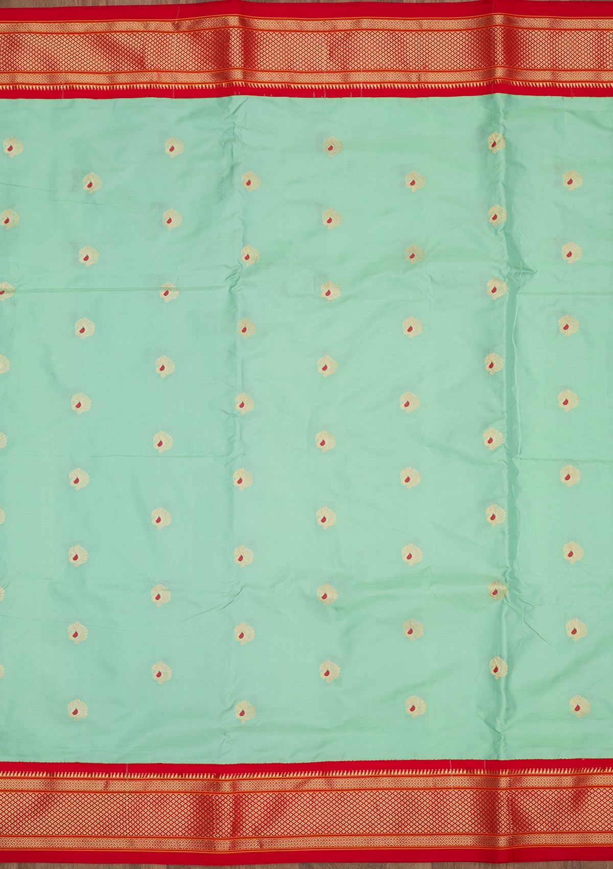 Sea Green Zariwork Pure Silk Saree-Koskii