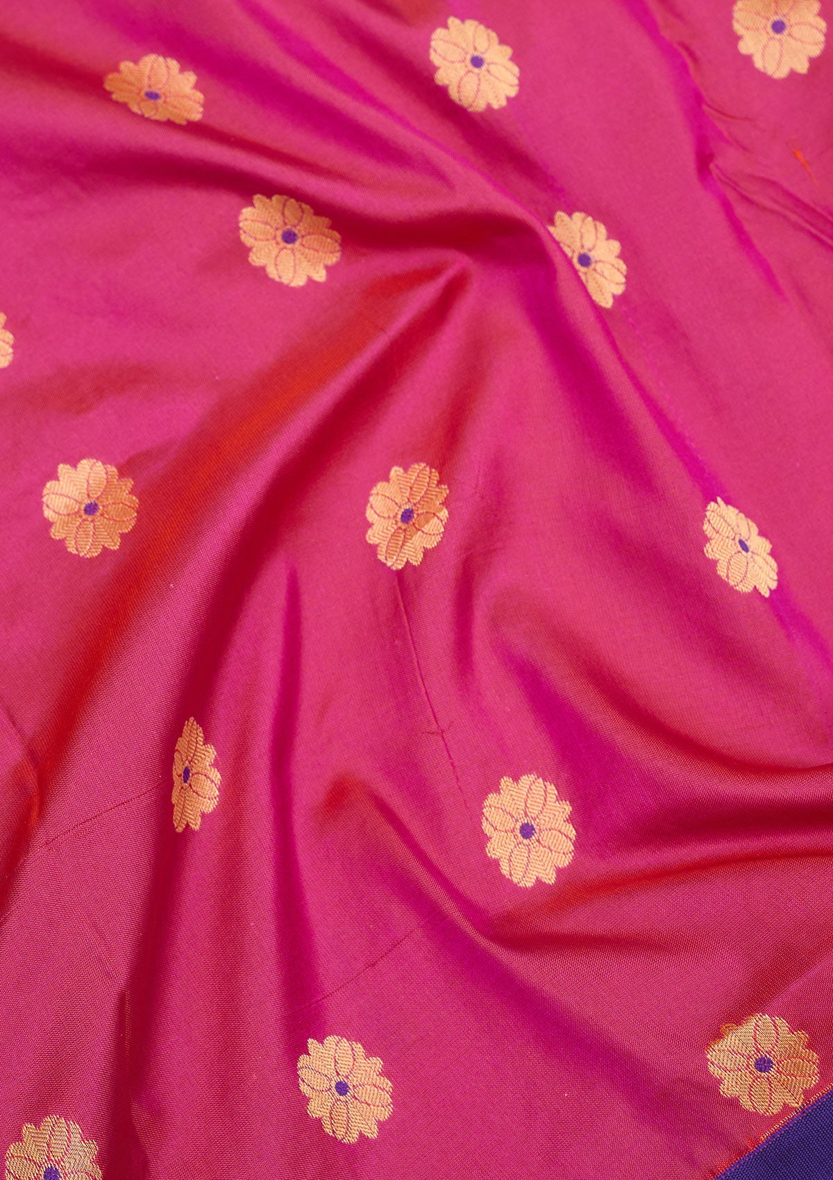 Magenta Pink Zariwork Pure Silk Saree-Koskii