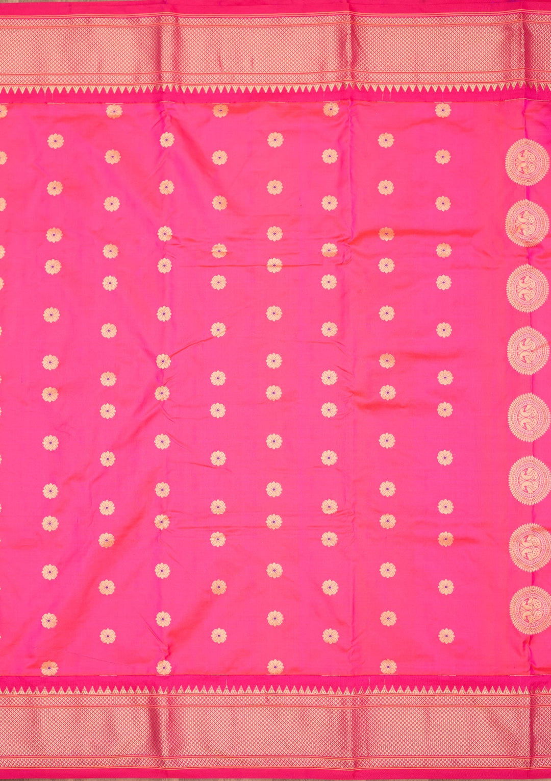 Rani Pink Zariwork Pure Silk Saree-Koskii