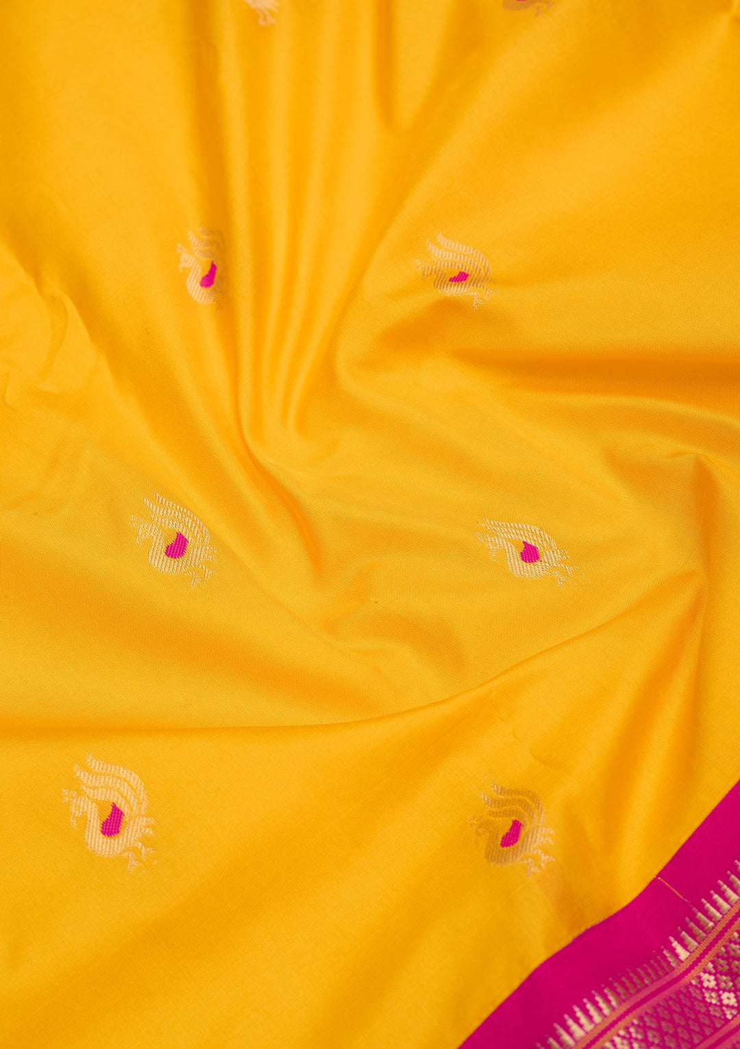 Yellow Zariwork Pure Silk Saree-Koskii