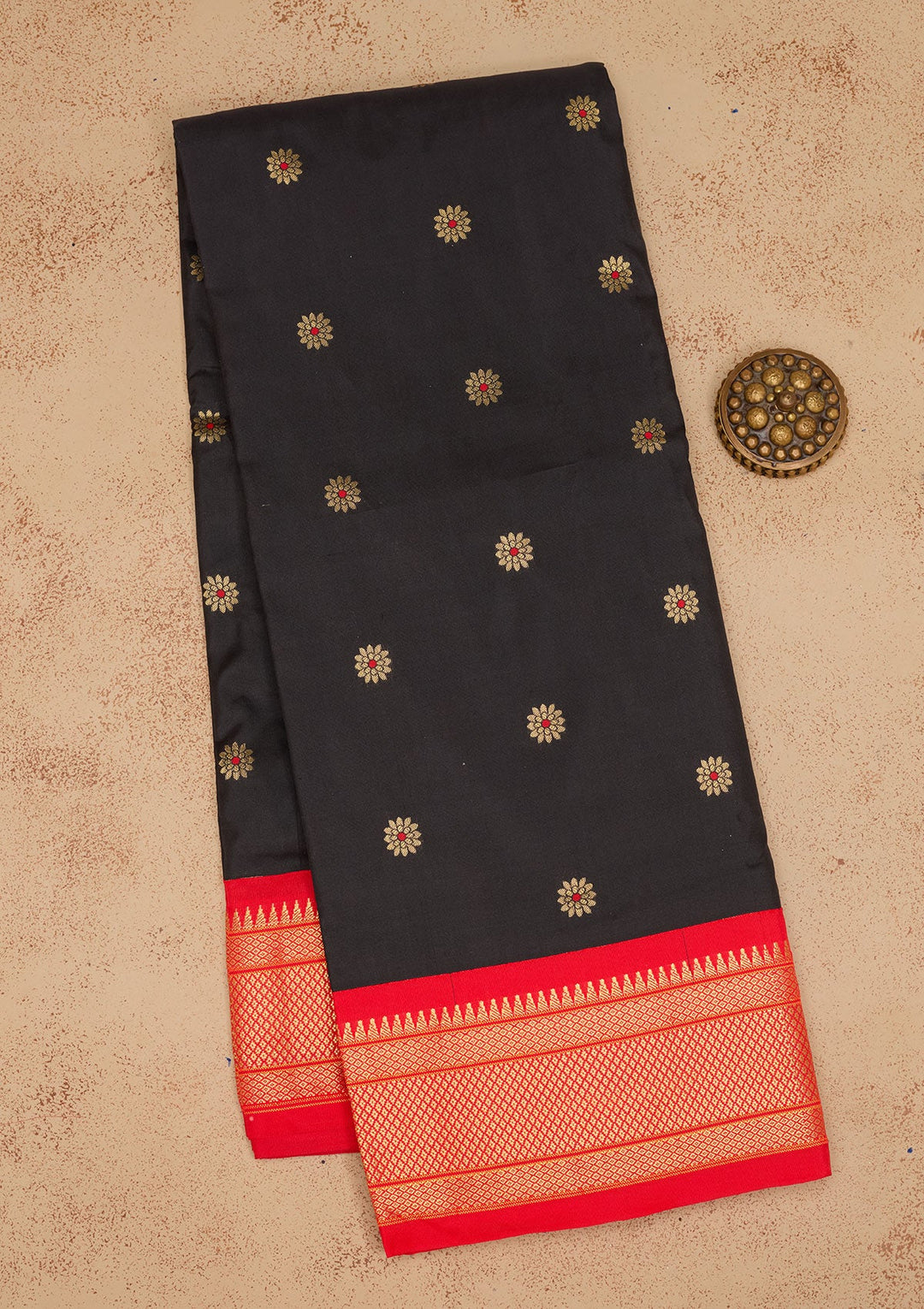 Black Zariwork Pure Silk Saree-Koskii