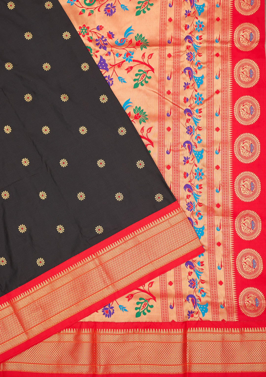 Black Zariwork Pure Silk Saree-Koskii