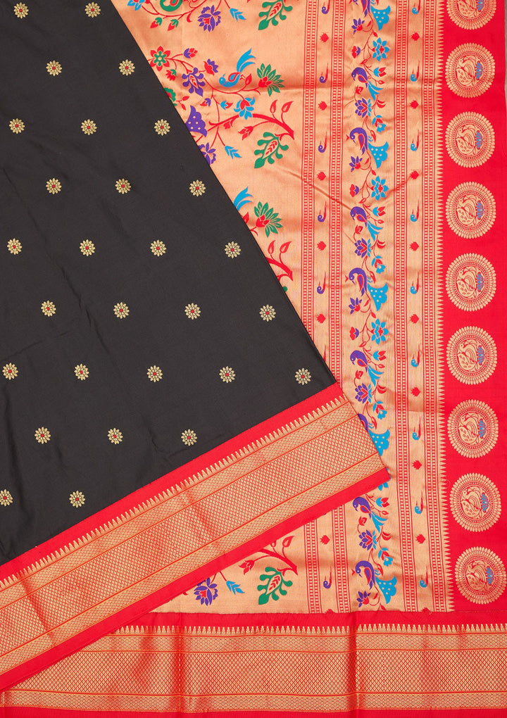 Black Zariwork Pure Silk Saree-Koskii