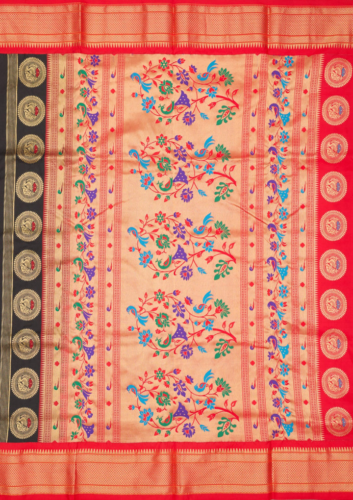 Black Zariwork Pure Silk Saree-Koskii